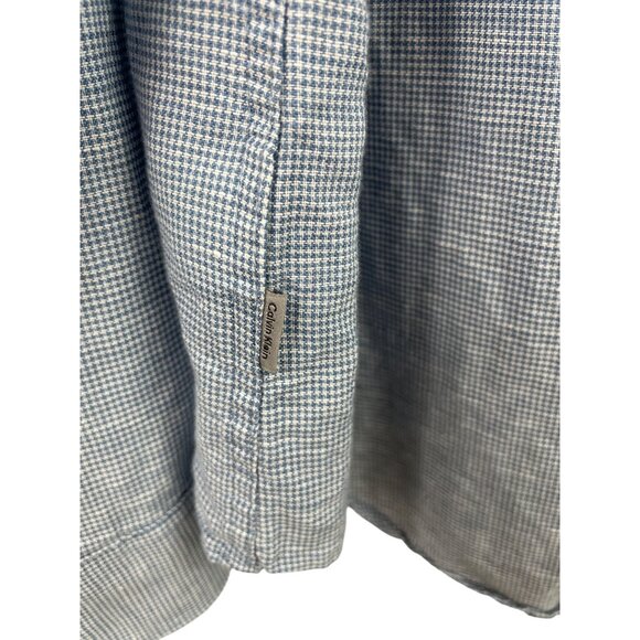 Calvin Klein Mens Blue Long Sleeve Roll Tab Button-Up Shirt Size Large - Picture 5 of 8